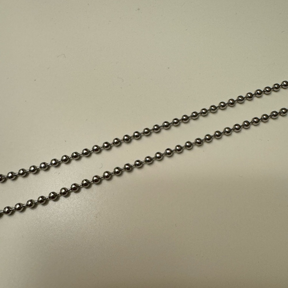 Upcycled broken Pyrex Blue Stripe Barcode ball chain necklace & star pendant - Picture 4 of 6